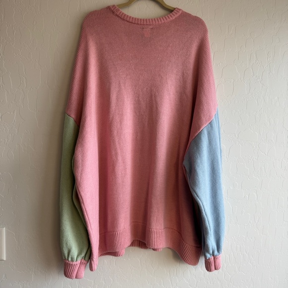 Disney Hot Topic Pastel Colorblock Cardigan Mickey Minnie Sweater Plus Size 5 - Picture 2 of 9